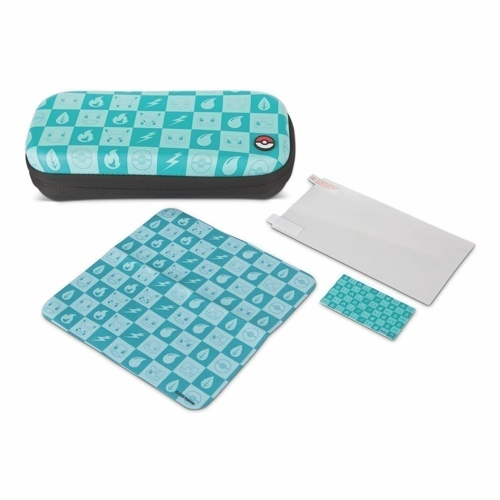 Pokemon Protection Case Kit for Nintendo Switch Lite Turquoise Checkered